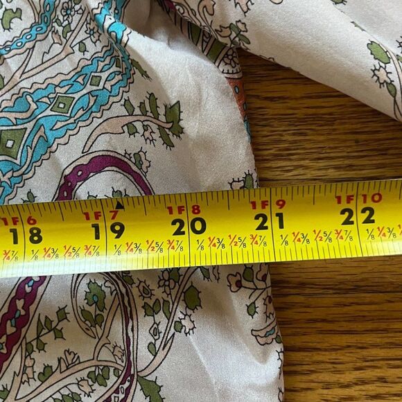 Sundance Multi Color Floral Silk Button Up Blouse Shirt Women's Size Large - Picture 8 of 10